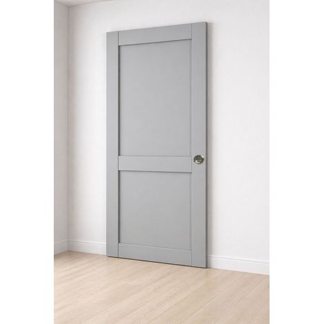 Porte Coulissante Athena Ral7035 2 Panneaux H204 X L73 Et 2 Coquilles