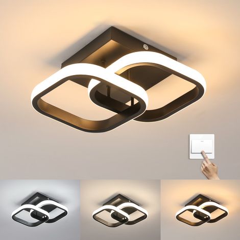 GOECO 18W Square LED Ceiling Lamp, Dimmable 3 Colour Temperature Adjustments, Ceiling Lighting Fixture For Bedroom (1/5)
