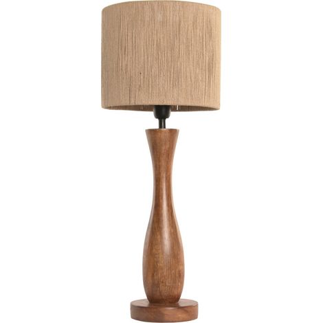 Lampara Sobremesa Mango Fibra Trenzada 30X30X79 (1/5)