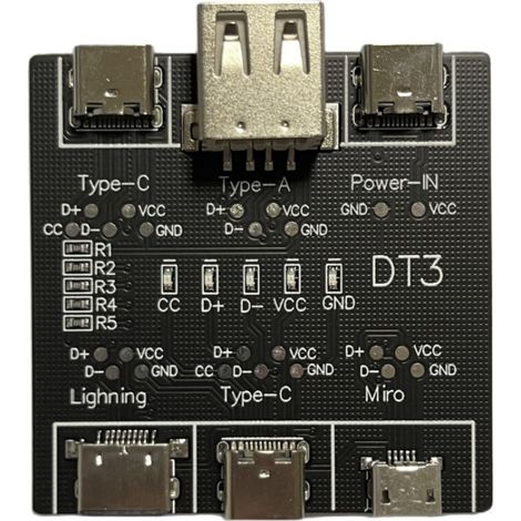 Kompakte USB-Typ-C-Testplatine, Datenkabelprüfer, USB-Kabellade- und Verbindungstester