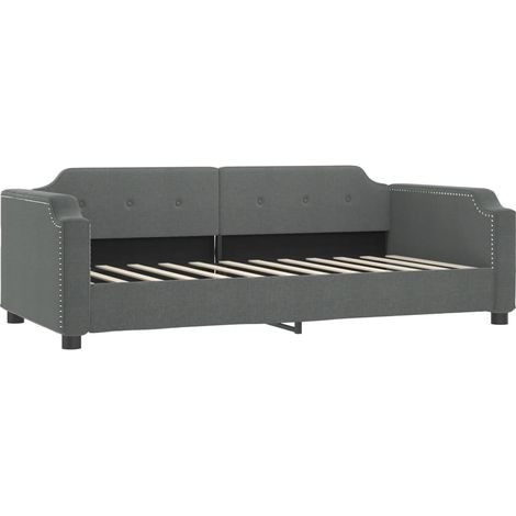 Sofá cama de tela gris oscuro 100x190 cm vidaXL (1/5)