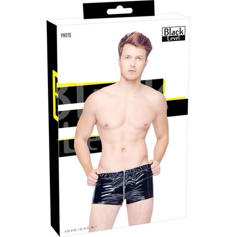 Black Level - Calzoncillos bóxer de vinilo negro para hombre con cremallera, talla M (1/5)