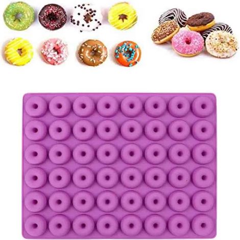 Moule en silicone mini donut, silicone de qualité alimentaire antiadhésif, bonbons, chocolat, gelée, moule à glaçons avec compte-gouttes (1/5)