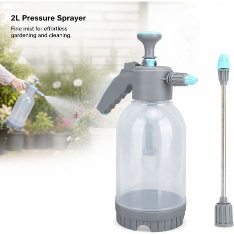 Spruzzatore a pressione da 2 litri - Flacone da giardinaggio in PP - Spruzzatore manuale con prolunga per lavaggio auto e piante (1/5)