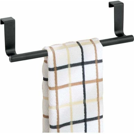 Handtuchhalter – Handtuchhaken für Küche, Bad oder Garage – Breite: 23 cm – Farbe: Mattschwarz – Crezuo