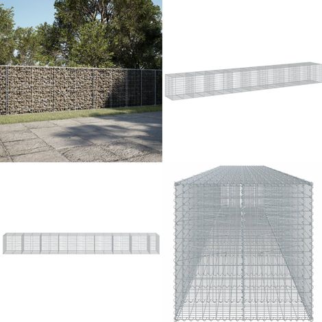 vidaXL Panier gabion avec couvercle 950x100x100 cm fer galvanisé (1/5)