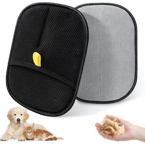 Gants Brosse Anti Poils Animaux (2 PCS), Gant Chien Brosse Poil Chat Double Face Féutilisables pour Le Lavage Le Toilettage et l'Élimination des Poils d'animaux Canapé Vetement Meubles (1/5)