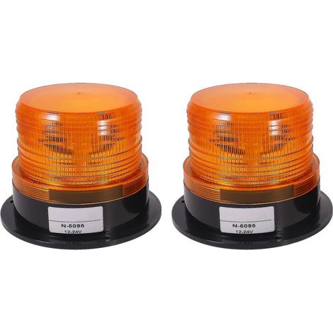2 gyrophares stroboscopiques à LED ambre pour camion, 12 V/24 V (1/5)