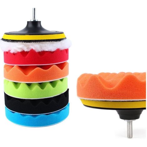 Lot De 6 Disques De Polissage Velcro Avec Adaptateur Pour Polissage De Voiture 3 5 6" -diamètre 5" - (1/5)