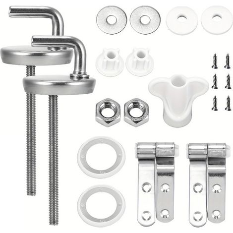 Kit Charnières Réparation WC Acier Inox Universelles