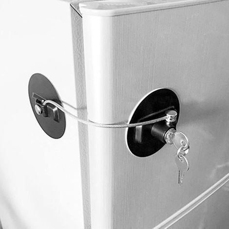 Cerraduras para puertas de refrigerador en oferta, cerradura para refrigerador con llaves cuadradas, cerradura para refrigerador de ABS negro, cerradura para armario de refrigerador, cerradura para co (1/5)