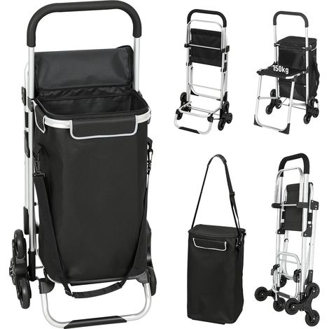 Carrito de compra, 40L, 3 ruedas, estructura de aluminio, asiento (1/5)