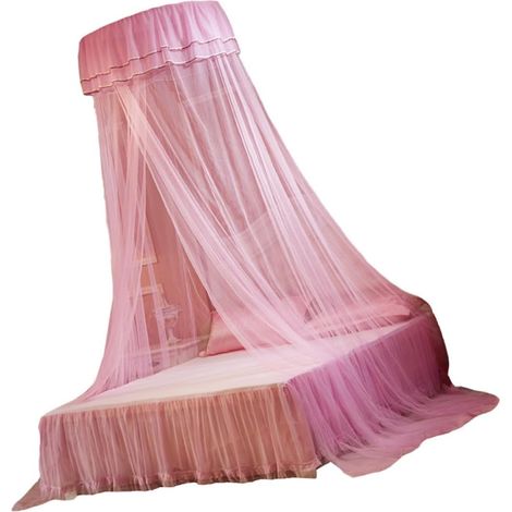 Moustiquaire rose à dôme en fibre de polyester confortable et fil (1/5)