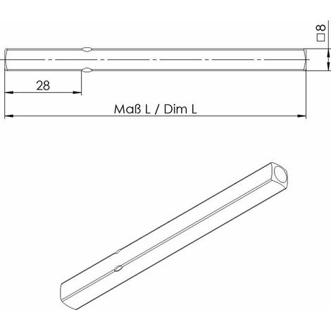 Carré porte OGRO 114 PB carré.8x110mm acier OGRO