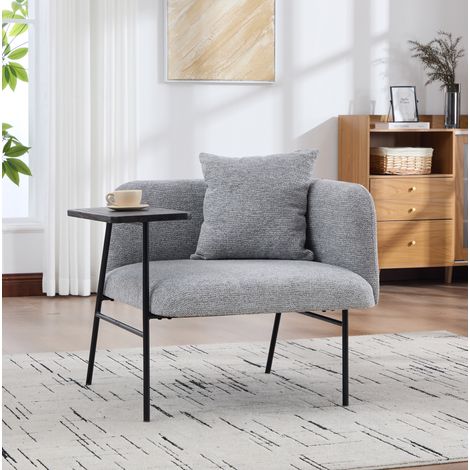 Sillón con mesa auxiliar y bolsillos gris OKMYHOME (1/5)