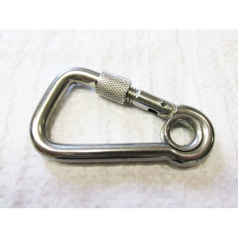 Asymmetric Carbine Hook with Eyelet & Screw Nut 6MM (Stainless Steel Locking Bar) (1/2)