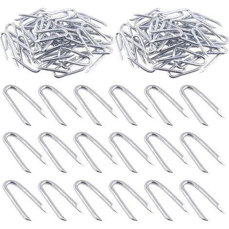 Steel Wire Staples - 1/4" × 1.6" Steel Wire Twist Tool for Concrete, Fence Staple Nails, U-Shaped Nails for Fence, Wire Mesh and (1/5)