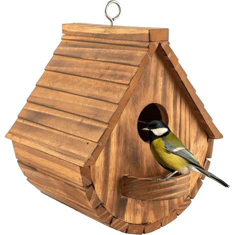 Nichoir pour Oiseaux Exterieur, Nichoir Mésange en Bois - Mangeoire Oiseaux Sauvages, résistant aux intempéries idéal pour Toutes Les Tailles de Jardin Volière à Suspendre extérieur (1/5)