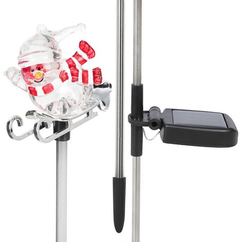 Bâton lumineux solaire en forme de bonhomme de neige pour la décoration de jardin (1/5)