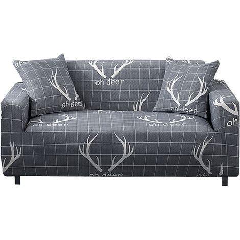 Housse canapé 3 places intégrale élastique universelle, tissu moderne simple, 190‑230 cm (1/5)