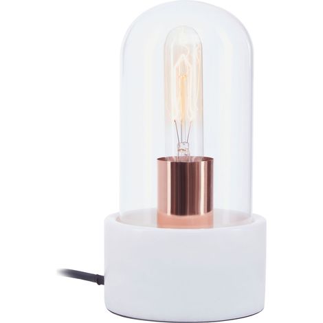 Interiors by Premier Nordic Style Bell Lamp With White Marble Base, Marble Construction Of Bedside Table Light, Sleek Modern Lamp (1/5)