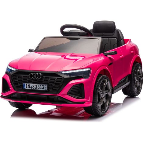12V BRD-2168 Audi Agréé Voiture Électrique pour Enfants avec 2,4 GHz Télécommande, Convertible, Démarrage Progressif, LED et Musique, 3-5 KM/H, 3+ Ans - Rose Rouge