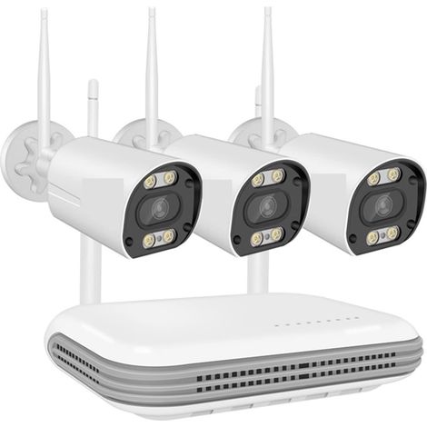 Système de caméra de sécurité à domicile Kit de caméra Wifi sans fil 3MP/5MP Audio bidirectionnel AI détection de visage caméra de sécurité extérieure IP 8CH NVR système de Surveillance vidéo ( Size : (1/5)