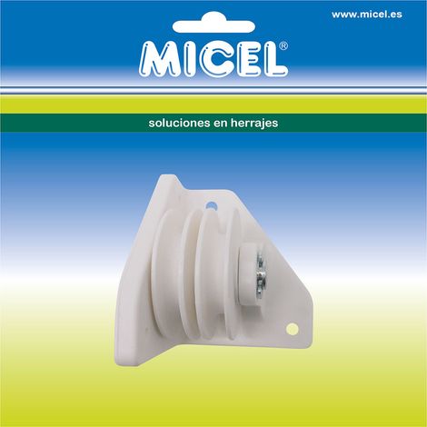 Polea pérgola, lateral, modelo tld20, de nylon con acabado blanco, 73 x 73 x 80 mm, blister