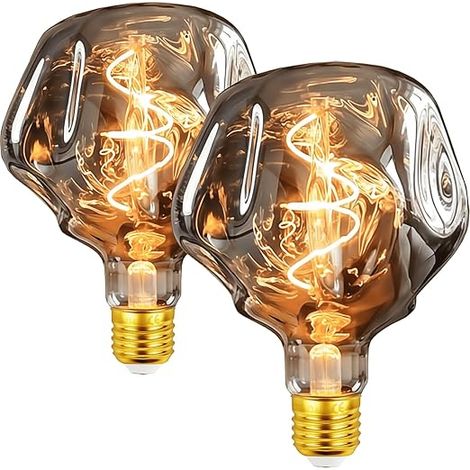 Ampoule E27 Diamètre 125mm Dimmable, Ampoule E27 Vintage 4w LED Fumé, Design Irrégulière (1/5)