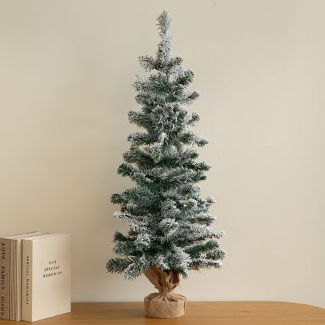 90cm Snowy Fir Christmas Tree with Jute Bag Stand (1/5)