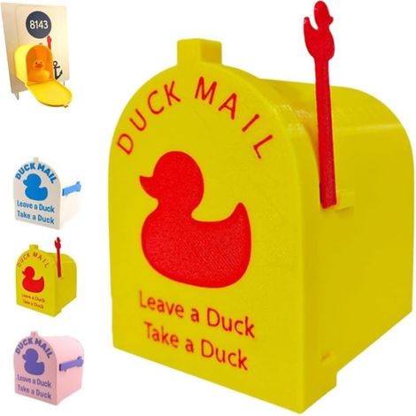 Boîte aux lettres magnétique miniature Fun Cruise Duck, porte de cabine, décorative, thème canard jaune, boîte de rangement magnétique jaune (1/5)