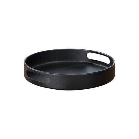 Plateau tournant WENKO Susie pivotant à 360° avec rebord, en métal thermolaqué, Utilisation flexible pour barbecue et cuisine d'extérieur, DIM 26 x 6 cm, noir mat (1/5)