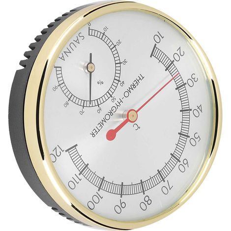 Innenthermometer mit Metallzifferblatt, Hygrometer, Saunazubehör (1/5)
