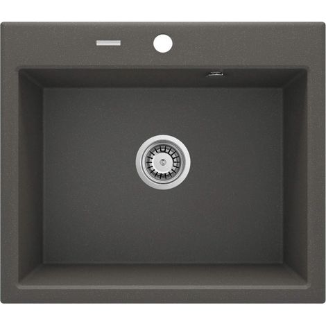 Lavello in granito, 1 vasca, antracite metallizzato, acciaio, ZQN T103