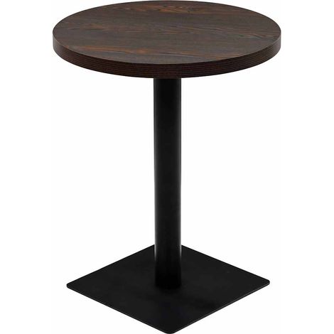 Maison Exclusive - Tavolo Bistrot in MDF e Acciaio Rotondo 60x75 cm Cenere Scura (1/5)