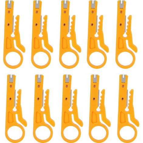 Packung mit 10 Mini-Netzwerkkabelabisolierzangen – Abisolierzangen – CAT-5 / CAT-5e / CAT-6 Kabel – Durchmesser 5-6,2 mm (1/2)
