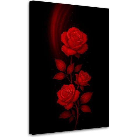 Tableau déco Fleurs Roses rouges 40x60 (1/4)