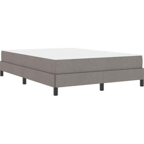 Lit double,Lit adulte,Lit à ressorts avec matelas Taupe 140 x 190 cm tissu (1/5)