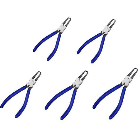 Pince à tuyau d'huile (lot de 5) pour démontage de tuyaux de carburant automobile, colliers de serrage pour raccords de tuyaux d'huile, outils de démontage pour filtres (bleu) (1/5)