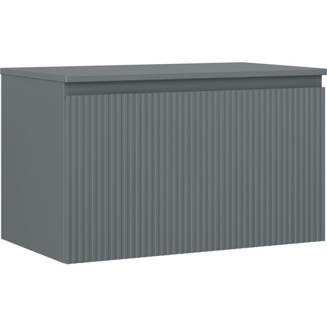 Mexen Rivel Badezimmerschrank 80 cm mit Platte, 1 Schublade, geriffelt, Graphit Matt - 91A20-08047-1-BFC66 (1/5)