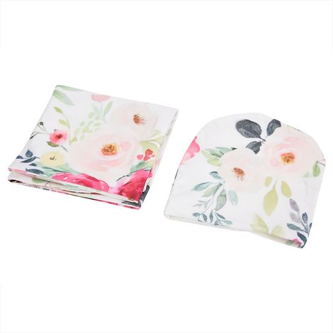 1 gigoteuse bébé, avec bonnet intégré, en coton doux et hypoallergénique, anti-choc, motifs floraux, pour nouveau-nés 0-3 mois (1/5)