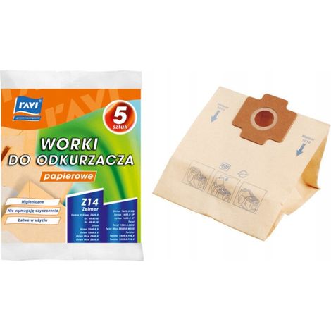 Bolsas de repuesto para aspiradora Zelmer Z14, 5 unidades