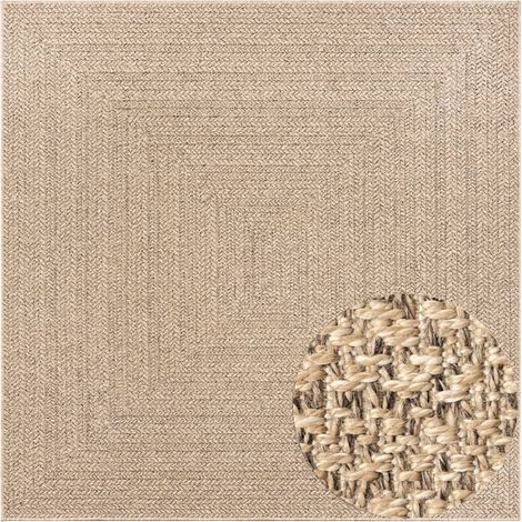 Tapis ZIZUR 120x120 aspect de jute intérieur et extérieur