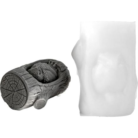 Moule à Bougie en Silicone Outil De Projet Artistique Anti-Adhesif Moule À Bougie Souche D'Arbre Pour Adultes Étudiants Béton Plâtre Argile (1/5)