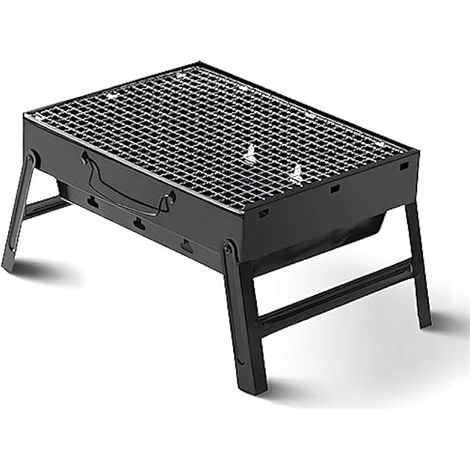 17.3" Barbecue à charbon pliable portable avec outils BBQ - Camping, randonnée, pique-nique, trekking, fête (1/4)