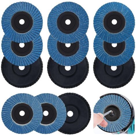 12 Pièces Disque à Lamelles, Disque a Lamelles 75mm, Disque Lamelle Grain 40/60/80/120, Disque à Lamelle Meuleuse pour Enlever Ebavure, Polissage, Rouille, Finition (1/5)