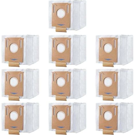 Confezione da 10 sacchetti raccoglipolvere di ricambio per aspirapolvere robot Ecovacs Deebot Ozmo N8 T8 T9 e modelli compatibili. (1/4)