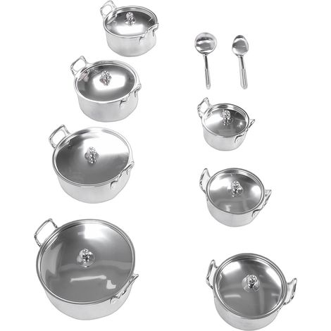 Batterie de cuisine en acier inoxydable 16-28 cm, casseroles de cuisine polyvalentes lavables au lave-vaisselle pour un usage familial (1/5)