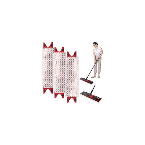 3 Pièces Serpillere Recharge pour Vileda Balai Microfibre Kit, Têtes de Balai Plates pour Vileda Ultramax Mop/UltraMax Plus 2 en 1 Absorbante Recharge, pour Taches de Nettoyage pour Lavage Sol