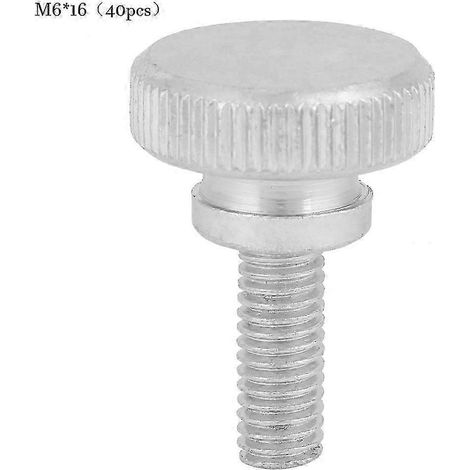 40 vis à oreilles M6 en acier au carbone zingué à tête plate moletée (M616) (1/5)